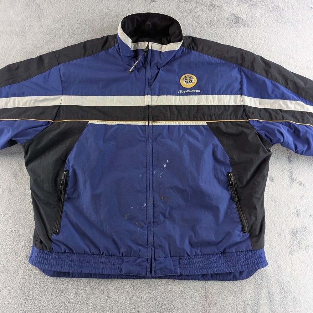 Vintage Polaris Racing Jacket Mens Size XL 2XL 50th Anniversary Snowmobile Coat